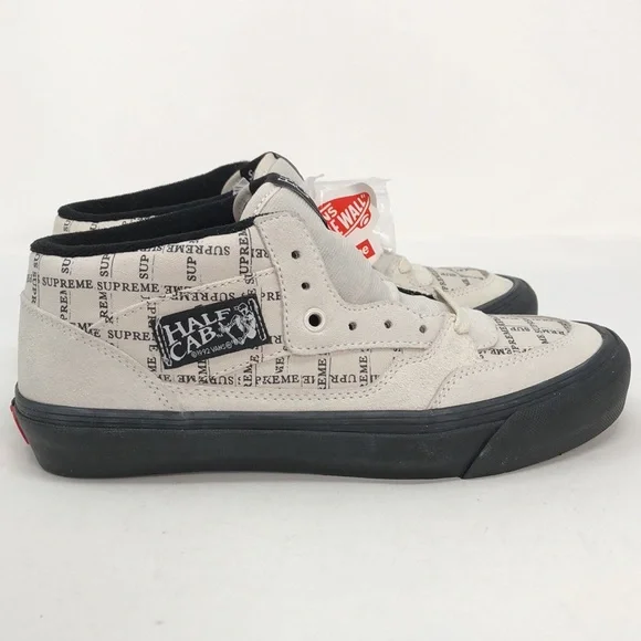 Vans x Supreme Half Cab Pro ‘92 Men’s Off White Black Skateboard Shoes - Size 8 - Picture 12 of 16